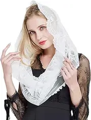 [KieTeiiK] Veil Scarf,Mantilla Veil Catholic Veil Lace Head Women Mass Veil Headcovering Chapel Veil Mass