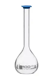 Eisco Labs 100ml Volumetric Flask with Snap Cap, Class A, Borosilicate Glass