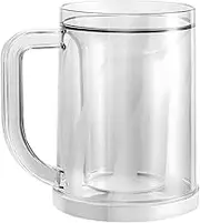 Fenteer Beer Mugs for Freezer Double Walled Office Bar Accessories with Handle for