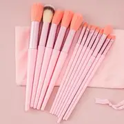 Makeup Brushes,Makeup Brush Set,13 PCS Travel Make Up Brush Kit,Cosmetic Brushes for Face Foundation Blush Eye Shadow with Storage bag(Pink)