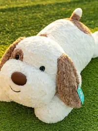 在飛比找Yahoo!奇摩拍賣優惠-長耳朵狗狗抱枕長條枕頭睡覺斑點小狗公仔毛絨布娃娃玩偶超軟