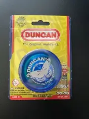 Duncan Butterfly Yo-Yo, Beginner with String, Blue New Old Stock