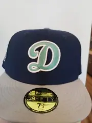 Los Angeles Dodgers Hat Cap 40th Anniversary Patch Blue Size 7 1/4 New Era