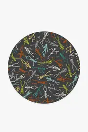 185' Round | Machine Washable Runner Rug | Kid & Pet Friendly | Indoor Rug | Bone Dance Technicolour Flatwoven Rug | Ruggable