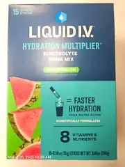 Liquid IV Electrolyte Drink Mix, Watermelon 15 On-the-Go Sticks 850039286018VL