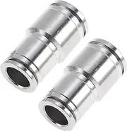 X AUTOHAUX Push to Connect Air Fittings 5/8" x1/2" Reducing Straight Air Line Quick Connector 304 Stainless Steel 2 Pcs Silver Tone