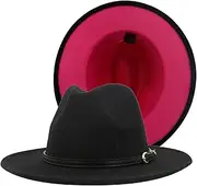[Generic] Wide Casual for Men Women Wool Red Hat Two Fedora Hat Hats Jazz Panama Tone Bottom Baseball Caps Baseball Caps Men