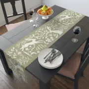 Vintage Rabbit Table Runner - Sage Green