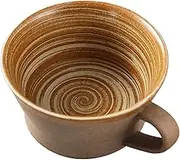 Soup Bowls, Vintage Coupe Soup Bowl with Handle, Small Ceramic Cream Soup Bowls for Breakfast, 400ml Cup, 15x12.5x6.5cm-White (Size : Yellow)