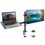 Mount-It! Laptop Desk Mount with Monitor Arm Dual Laptop and Monitor Stand