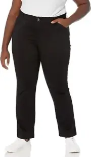 Lee Women's Plus-Size Flex Motion Regular Fit Straight Leg Pant 28, Black