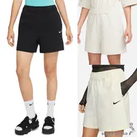 在飛比找Yahoo奇摩購物中心優惠-Nike 女裝 短褲 棉褲 刺繡 黑/米色白Logo/米色黑