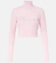 [Blumarine] Blumarine Logo cropped wool and cashmere sweater AU 16 pink
