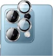 [Complete Protection Camera Protection Compatible with Xiaomi Redmi Note 14S, [Double Protection] Metal Ring + Protective Glass, Camera Protection - Silver
