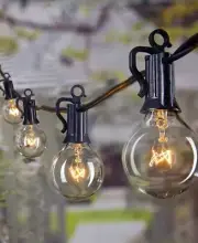 Outdoor String Lights 25 Feet G40 Globe Patio Lights with 27 Edison Glass Bulbs