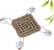 Seagrass Mat Hermit Crab Climbing Toy,Granmagazz Hermit Crab Climbing Toys, Lizard Hammock with Suction Cup, Natural Seagrass Woven Net, Accessories for Small Reptiles