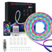 Neon Rope Light, 16. 5ft LED neon rope light control, RGB + IC outdoor waterp...