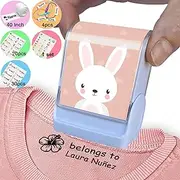Ogelz Name Stamp for Kids Clothes Clothing Personalized The Name Stamp Custom Daycare Stickers Tag Label Preschool Nursing Home Washable Dryer Safe Animal Theme Rabbit (Stamp Kit)