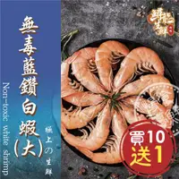 在飛比找ETMall東森購物網優惠-【慢食優鮮】無毒藍鑽白蝦 (250g/冷凍) 10入組 買1