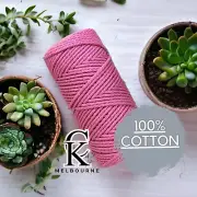 3MM 3ply macrame cord | MUSK | 100% Cotton 3 Strand Rope Melbourne Australia