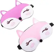 Outanaya 2pcs Eye Mask Sleep Masks Sleep Eye Mask Sleeping Mask Cute Eye Mask Eye Mask Cute Sleep Mask Sleep Mask Girl Animal Sleeping Eye Shade Satin