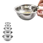 5Pcs Stainless Steel Nesting Bowl Set Polished Round Mixing Bowl