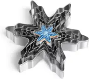Christmas Cookie Cutters Set of 5 Pieces, Snowflake Shaped Cookie Cutters Set fo