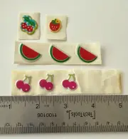 Vintage 1980s Puffy Scratch N Sniff Pink Red Cherry Watermelon Strawberry Scent