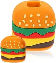 1 Set Charging Head Protective Cover Burger-Shaped Charger Cords Protector USB c Charge Cable Charger Protector Cute Cell Phone Charger Cute USB c Cable Case Orange