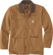 Carhartt Loose Fit Firm Duck Blanket-Lined Chore Coat, brown, Size L for Men