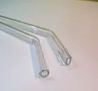 Four Clear Glass Pyrex Drinking Straws with Cleaning Brush by Thestrazspot