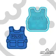 Police Vest Cookie Cutter and Embosser - 6.7cm x 6.3cm