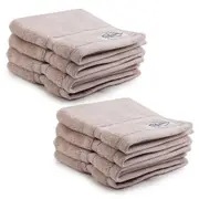 8pc Onkaparinga 30x30cm Cotton Flinders Bathroom Face Washers 600GSM Pink Blush