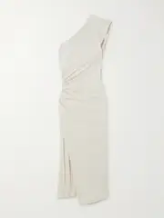 [Isabel Marant] Isabel Marant - Maude One-shoulder Ruched Cotton-jersey Midi Dress - Off-white - large large Off-white