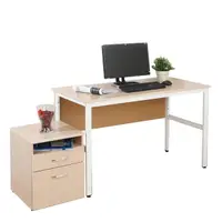 在飛比找momo購物網優惠-【DFhouse】頂楓120公分電腦辦公桌+活動櫃-白楓木色