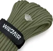 WILDAIR 750lb Paracord Parachute Cord Lanyard Ropes U.S. Military Type IV-11 Triple Strands 100FT Outdoor Camping (Black)