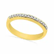 0.10 CT. T.W. Natural Diamond Wedding Band in Solid 10K Yellow Gold
