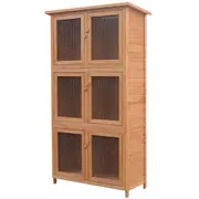 Animal Rabbit Cage 6 Rooms Wood vidaXL