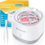 Exluvon Ultrasonic Retainer Cleaner, Portable Ultrasonic Cleaner, 45kHz Dental Retainer Cleaner Machine for Dentures, Aligner, Whitening Trays and Jewelry