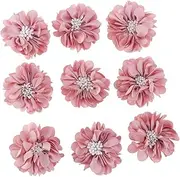 [IWOWHERO] 10pcs DIY Hair Clips Material Hair Clips Flowers for Hair Clip Headband Fabric Flowers Handmade Decorative Flowers Hair Clip Fabric Flowers DIY Headband Flowers