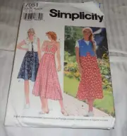 SIMPLICITY PATTERN 7051 ~ MISSES DRESS & VEST ~ SIZES 10 - 12 - 14 *UNCUT