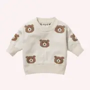 Organic Knitted Jacquard Jumper - Beary Cute by Wilson and Frenchy | the memo
