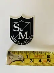 S and M S&M BLACK Race BMX BIKE RIDE FRAME STICKER DECAL (Old School Vintage)