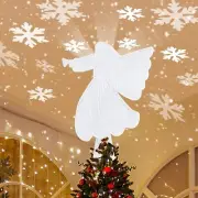 Tree Toppers Christmas Decorations,2-In-1 Angel Tree Topper - White