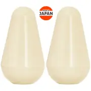 NEW (2) Switch Knobs (METRIC size) For Lever switches Strat Guitar Style - CREAM