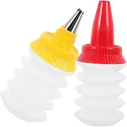 LABRIMP 2sets Cookie Decorating Kit Icing Bottles for Fondant Icing Cakes Tools Cream Nozzle Set 2pcs*2 Random Color