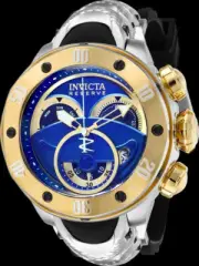 Invicta Mens Kraken Watch Chrono Swiss Movement 54MM Case Stainless/Silicon Band