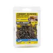 Zenith 8G x 25mm Florentine Bronze Hinge-Long Thread Timber Screws - 100 Pack