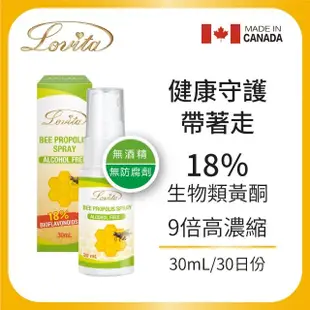 【Lovita 愛維他】加拿大蜂膠噴霧 30ml*1瓶(18%生物類黃酮)