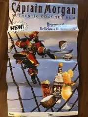 Vintage Captain Morgan Poster- 90s- 14” L X 25” H